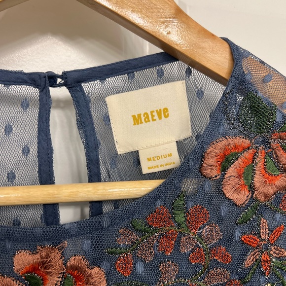 Anthropologie Blue Sheer Dress - Picture 4 of 10